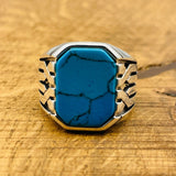 Square Blue Turquoise Ring - TryAladdin