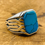 Square Blue Turquoise Ring - TryAladdin