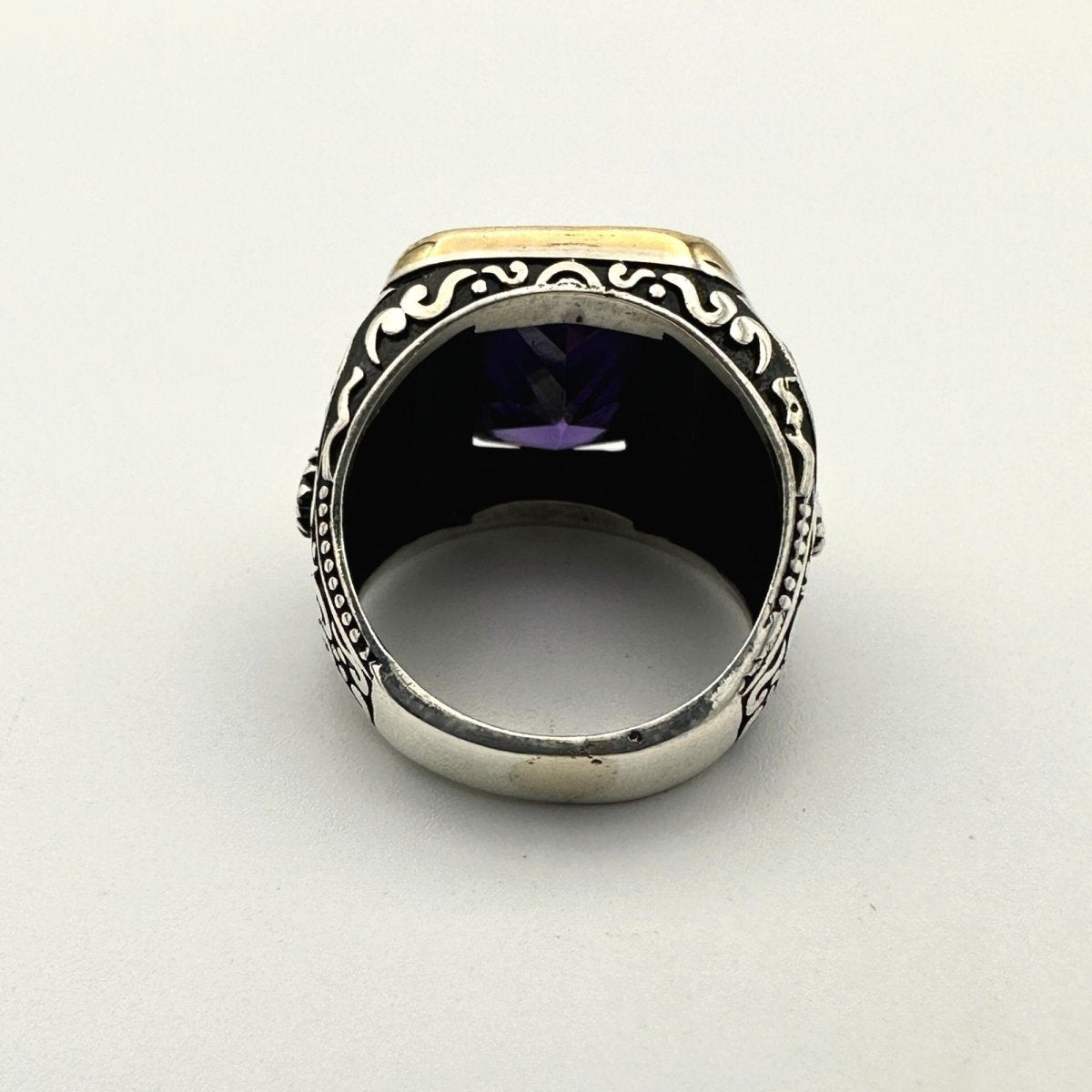 Square Purple Amethyst Stone Ring - TryAladdin