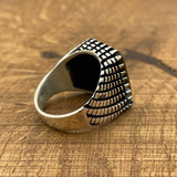 Sterling Silver 925 Handmade Black Onyx Men's Ring - TryAladdin