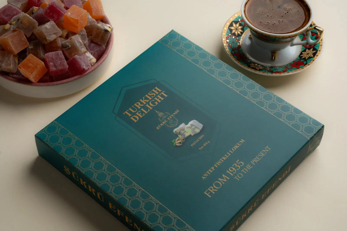 Sukru Efendi 1935 | Turkish Delight Square Box Pistachio - TryAladdin