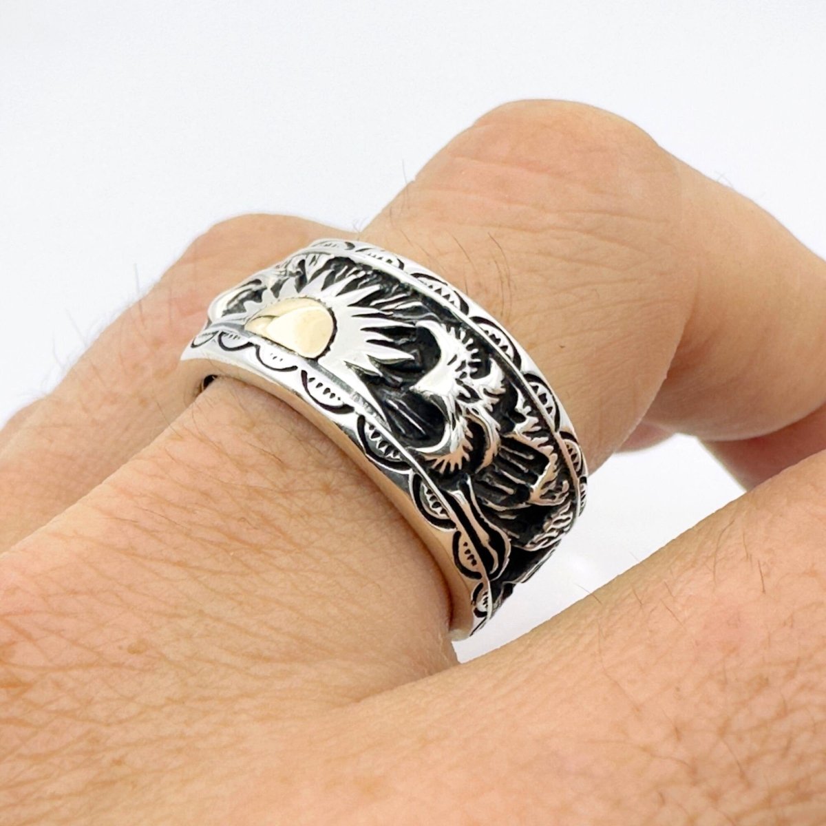 Sun Totem Eagle Sun Design Ring - TryAladdin