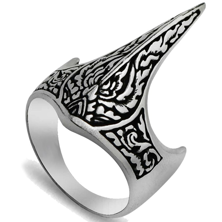 Taki | Helmet Pointed Archer Zihgir Silver Men's Ring Without Stone - TryAladdin