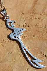 Taki | Hz. Ali Zulfiqar Sword Islamic Motivated UnisexSilver Necklace Without Stone - TryAladdin