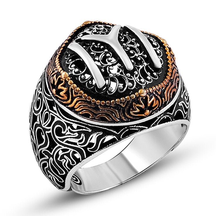 Taki | Turkish Kayi Boyu IYI Silver Men's Ring Without Stone - TryAladdin