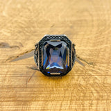 Tanzanite Stone Silver Ring - TryAladdin