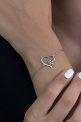 Taki | Heart with Snowflake Silver Bracelet Valentine Gift - TryAladdin