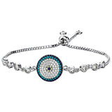 Taki | Nazar Beaded Silver Bracelet with Turquoise Stone - TryAladdin