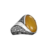 Tesbihevim | Men's Silver Ring with Agate Stone - TryAladdin