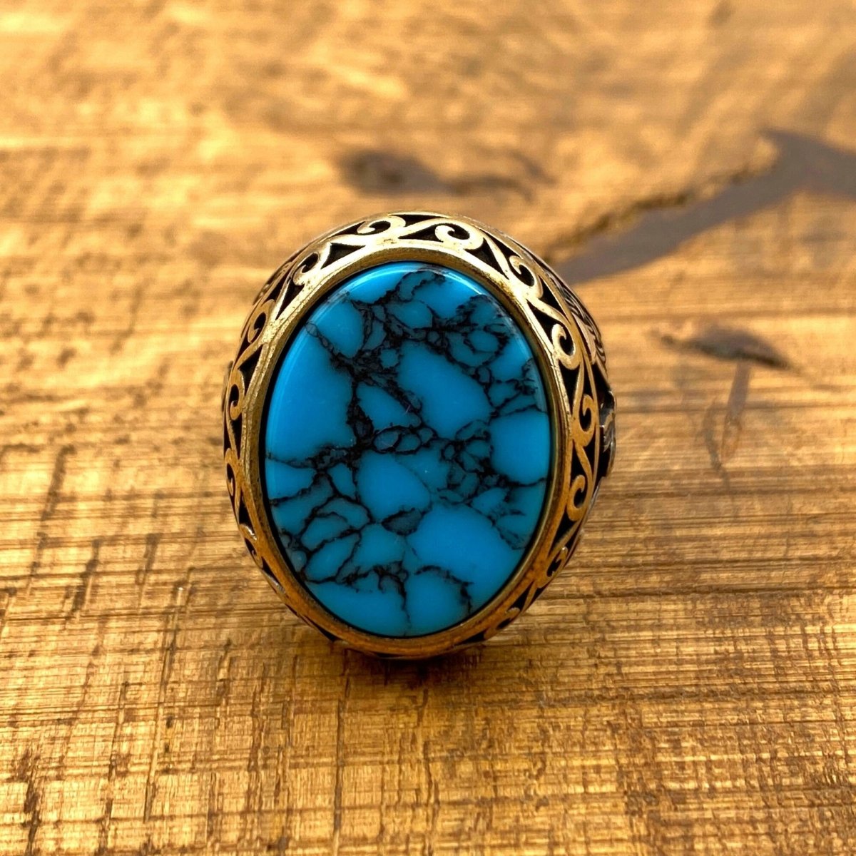 Turquoise Men's Handmade Ring - TryAladdin