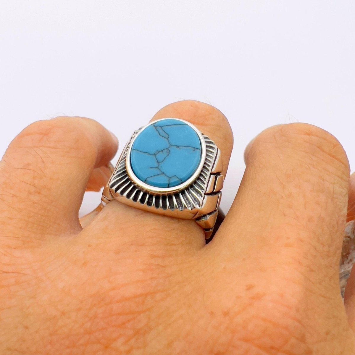 Turquoise Men's Ring - TryAladdin