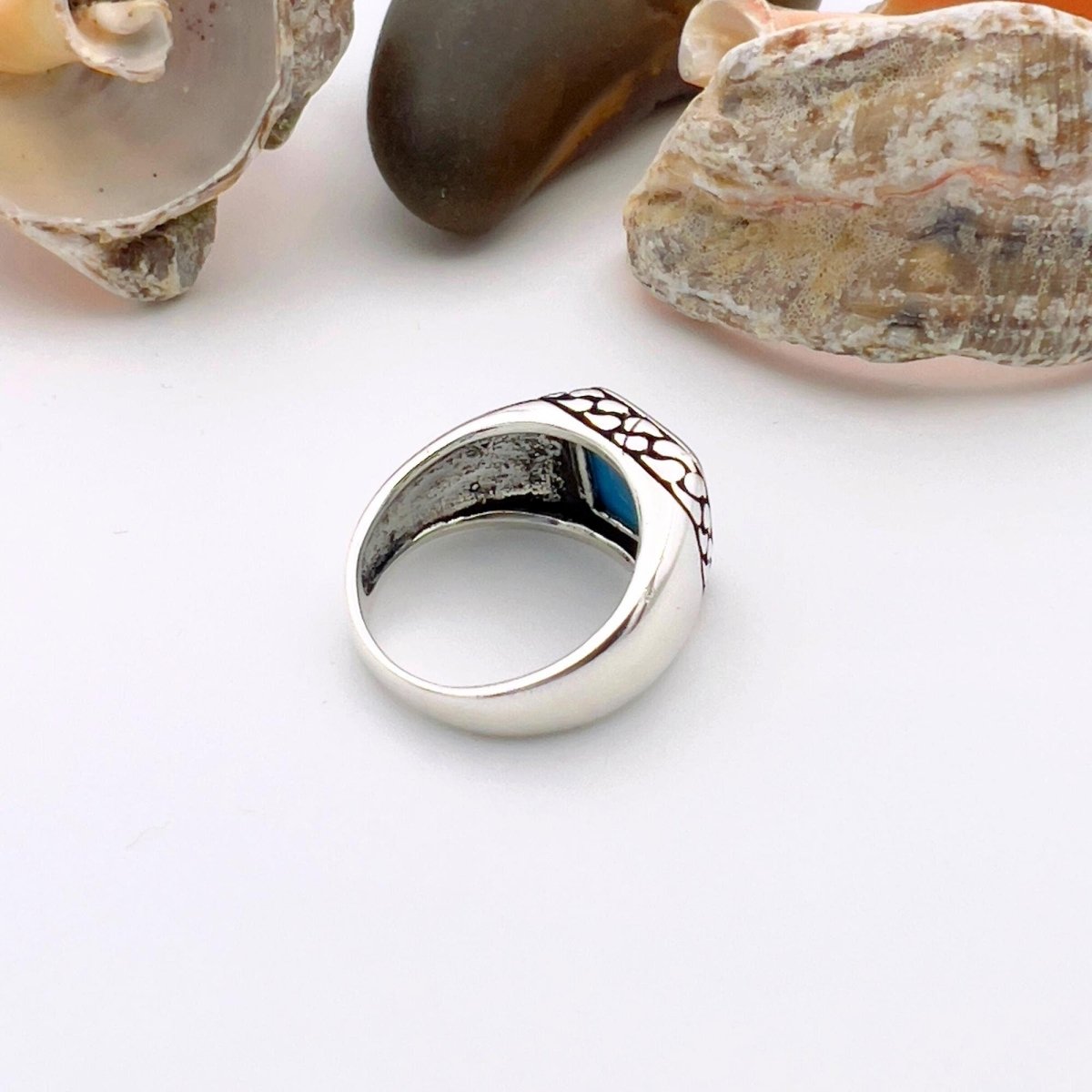 Turquoise Men's Silver Ring - TryAladdin