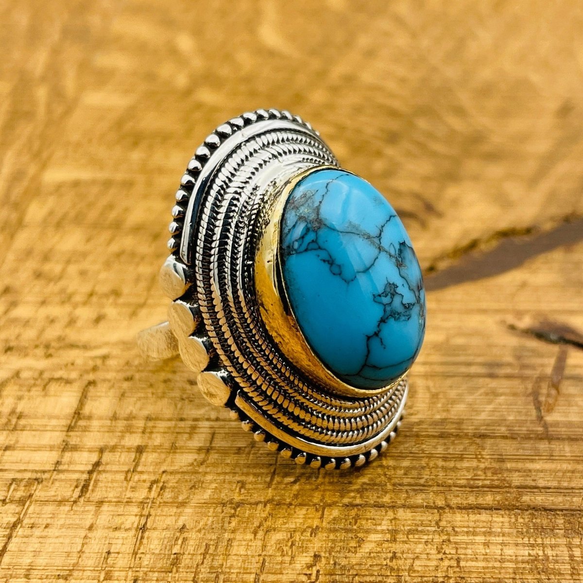 Turquoise Silver Ring - TryAladdin