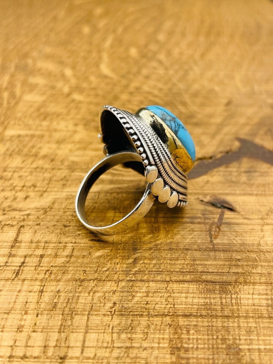 Turquoise Silver Ring - TryAladdin