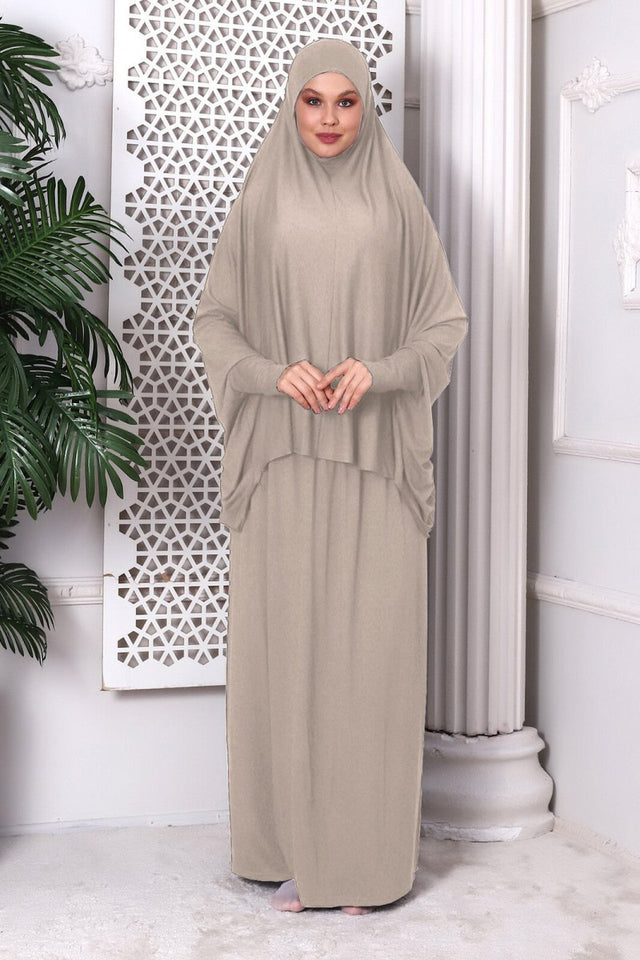 Two Piece Practical Prayer Dress Mink - TryAladdin