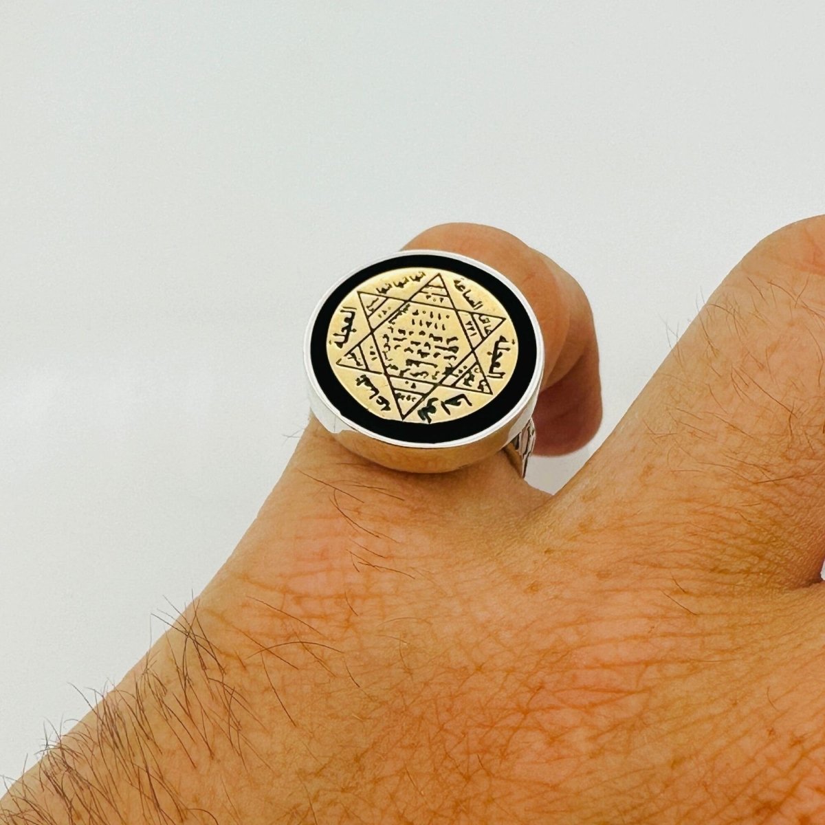 Unique Seal of Solomon Men's Silver Ring - TryAladdin