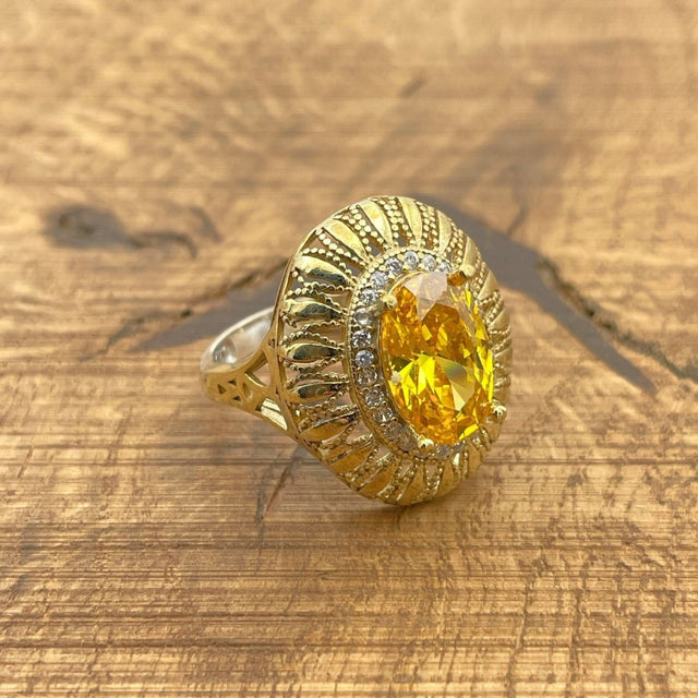 Women's Citrine Sterling Silver Ring - TryAladdin