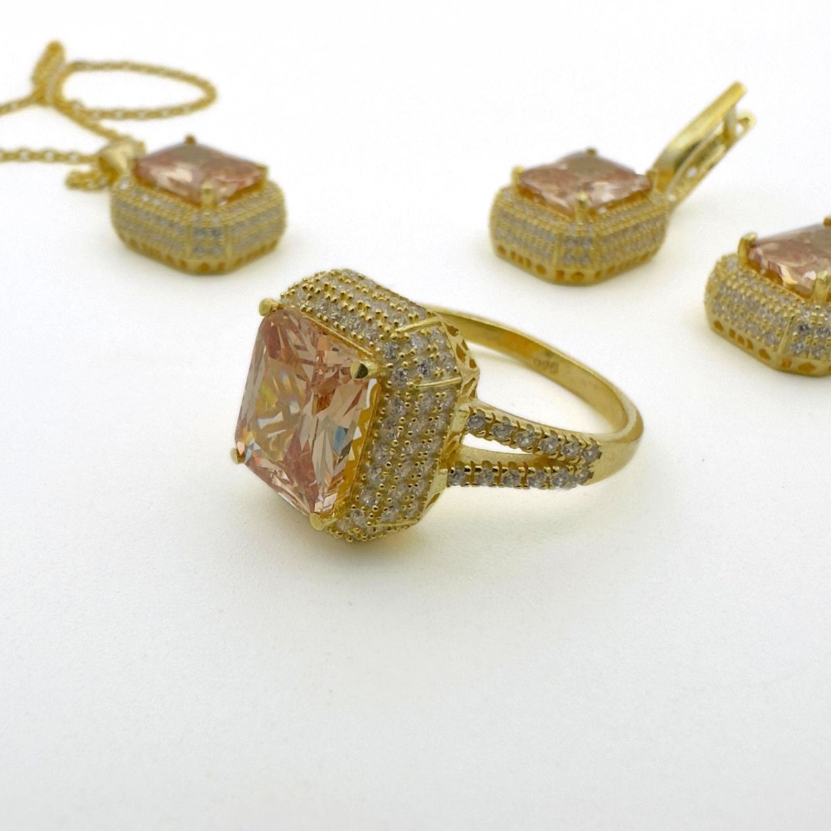 Women's Citrine Stone Silver Jewelry Set - TryAladdin