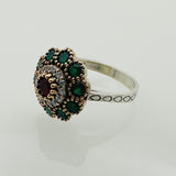 Women's Emerald Silver Ring - TryAladdin