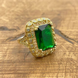 Women's Emerald Silver Ring - TryAladdin