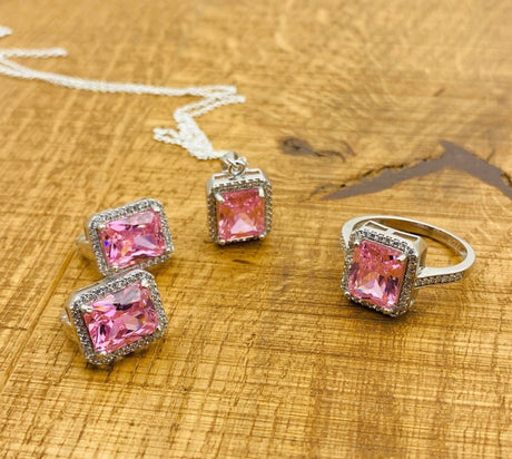 Women's Morganite Stone Jewelry Set - TryAladdin