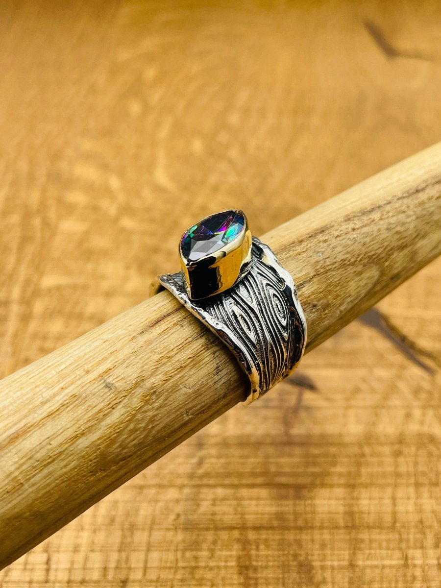 Women's Mystic Topaz Silver Ring - TryAladdin