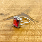 Women's Ruby Silver Ring - TryAladdin