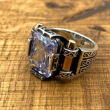 Zircon Stone Silver Men Ring - TryAladdin