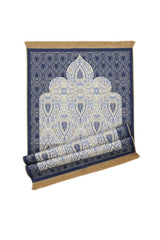 Bursa Ipek | Navy Blue Velvet Carpet Prayer Rug - TryAladdin