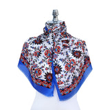 Cintemani Breathable Silk Scarf in Blue & Orange - TryAladdin