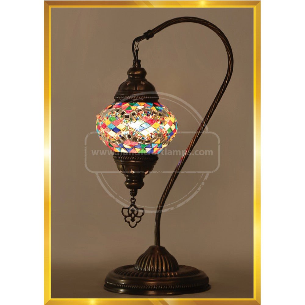 HND Handicraft | Handmade Swan Neck Mosaic Lamp - Fishing Mosaic Lamp - TryAladdin