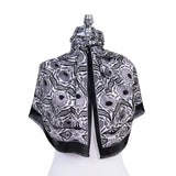 Karanfil Elegant Silk Scarf in Black & Gray - TryAladdin