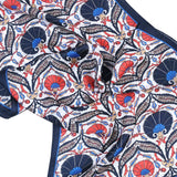 Karanfil Elegant Silk Scarf in Black, Orange & Blue - TryAladdin