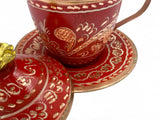 Lavina | Copper Cup with Lid Erzincan Design - TryAladdin