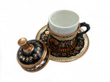 Lavina | Copper Turkish Coffee Cup with Lid Erzincan Design - TryAladdin