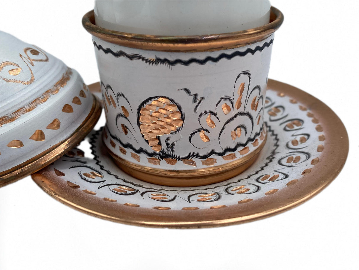 Lavina | Copper Turkish Coffee Cup with Lid Erzincan Design - TryAladdin