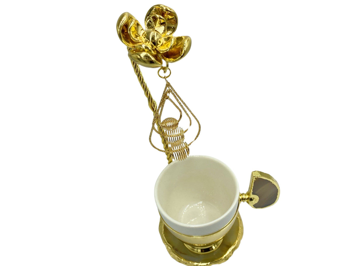 Lavina | Turkish Coffee Cup With Dangling Flower Design - TryAladdin