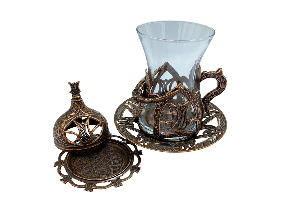 Lavina | Turkish Tea Cup with Lid - TryAladdin