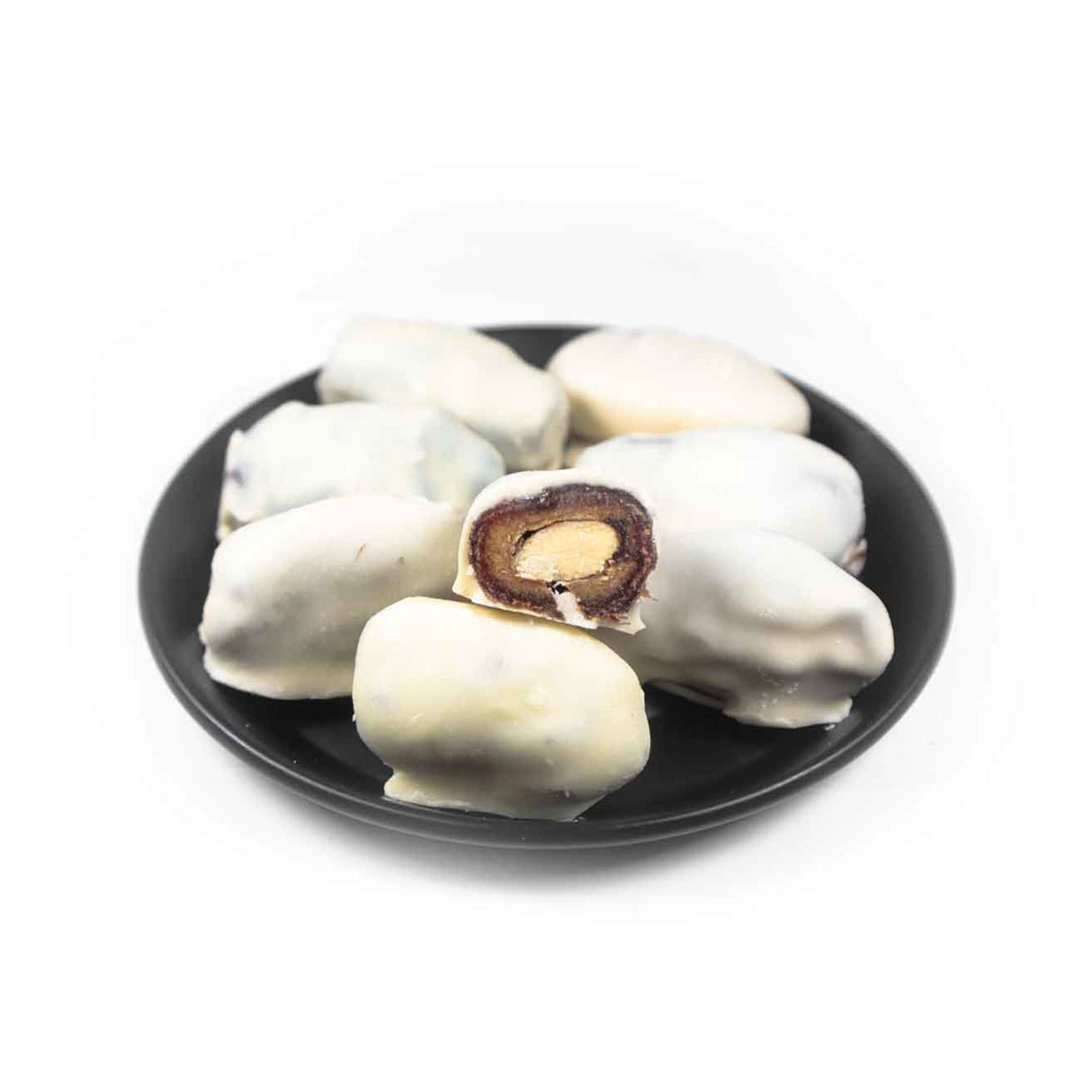 Musfik | White Belgian Chocolate Covered Dates with Almond - TryAladdin