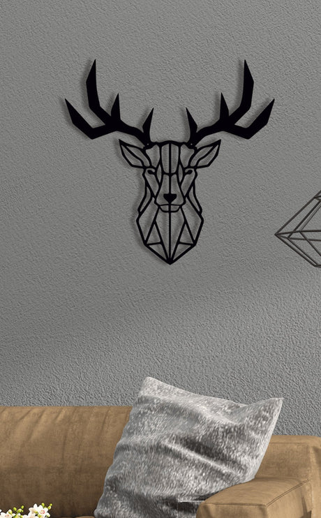 NR Dizayn | Deer Head Themed Metal Wall Art - TryAladdin